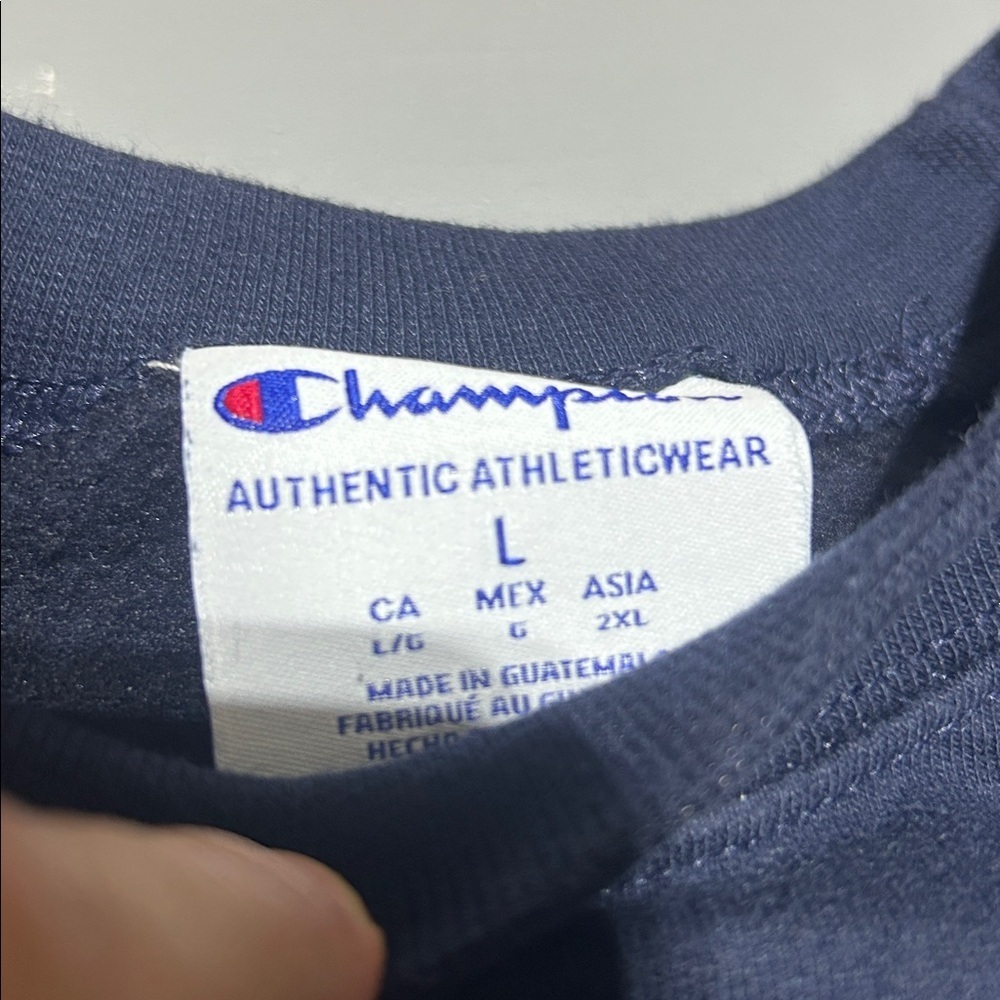 Champion Navy Blue Crewneck Sweater - Picture 7 of 8